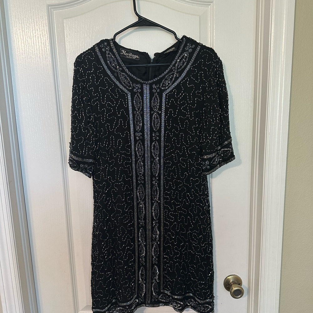 Heritage Black and Silver Mini Dress